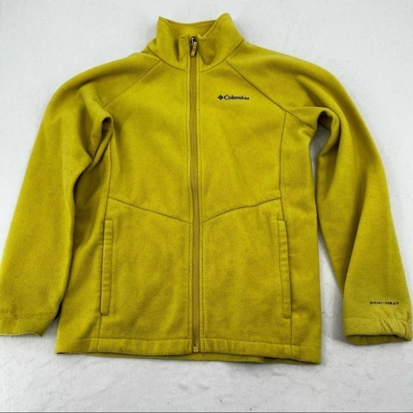 COLUMBIA Kids Interchangeable Yellow Zip Up Fleece Jacket with Omni- heat Large - Picture 1 of 16